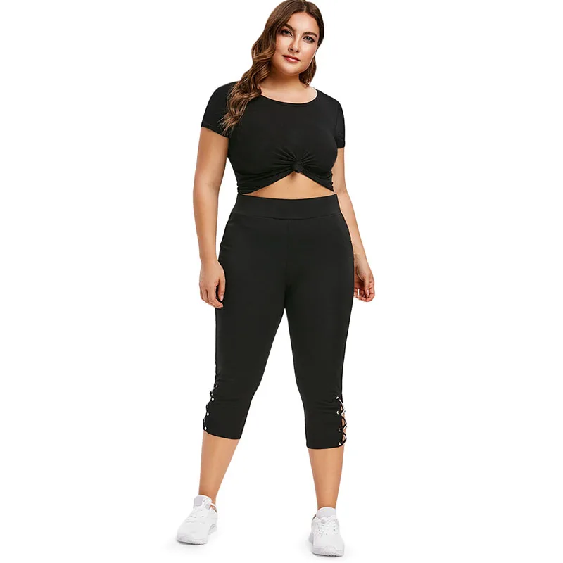 PlusMiss плюс размер 5XL Высокая талия кружевные Капри Леггинсы женские летние XXXXL XXXL