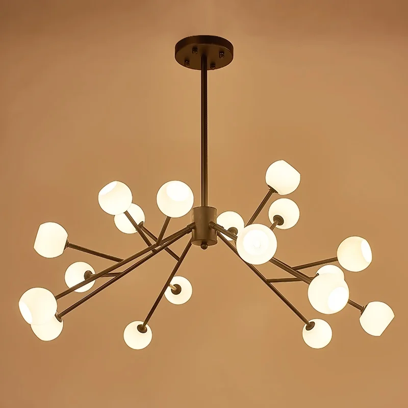 

Modern magic bean molecular chandelier round glass LED lamp 18 heads For living room restaurant multi-head Study Suspension G248