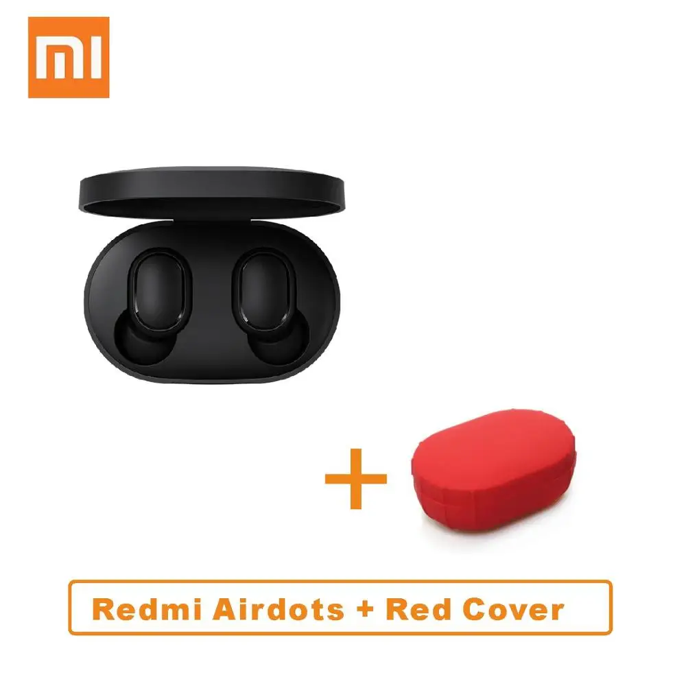CN Add Red Cover Xiaomi Redmi Airdots TWS Bluetooth наушники стерео бас BT 5,0 Eeadphones с микрофоном Handsfree наушники AI управление IPX4 - Цвет: CN Add Red Cover