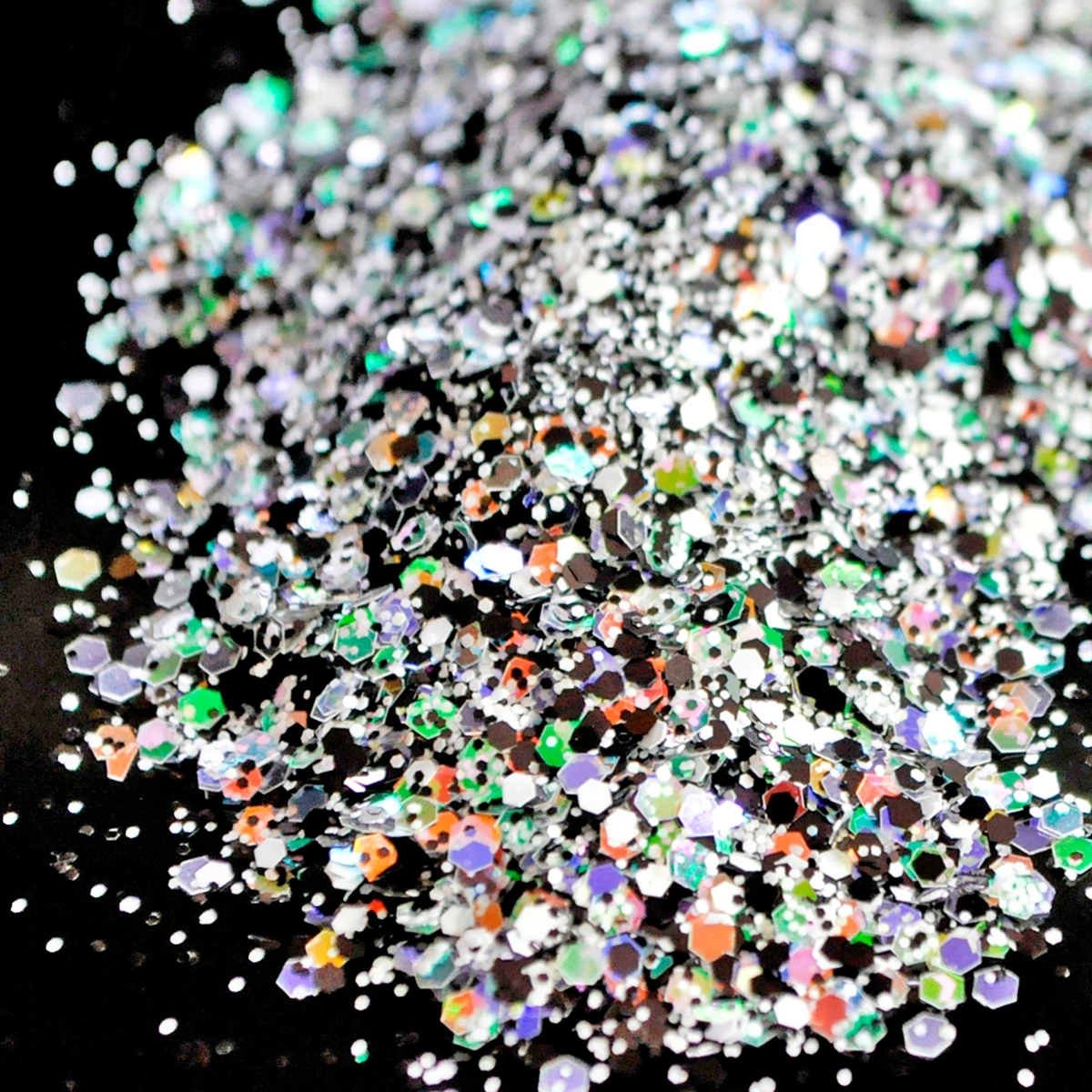 Классический черно белый ноготь маникюрный разные размеры блестящий порошок