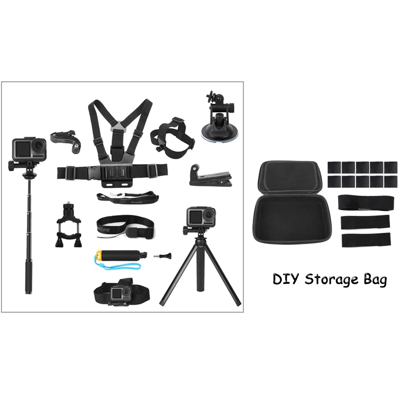 Option 4 Go pro Аксессуары для штатива нагрудный ремень на голову удлинитель для Go pro DJI OSMO аксессуары для экшн-камеры Сумка для хранения - Цвет: Option 4