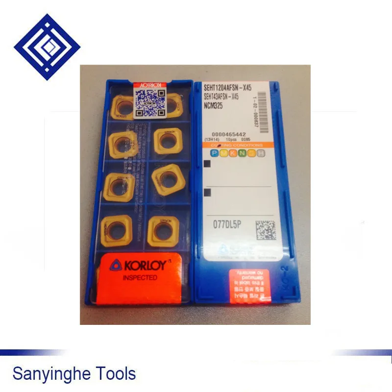 Details about / 10pcs Korloy SEHT1204AFSN-X45 NCM325 CNC Carbide For Processing Stainless Steel