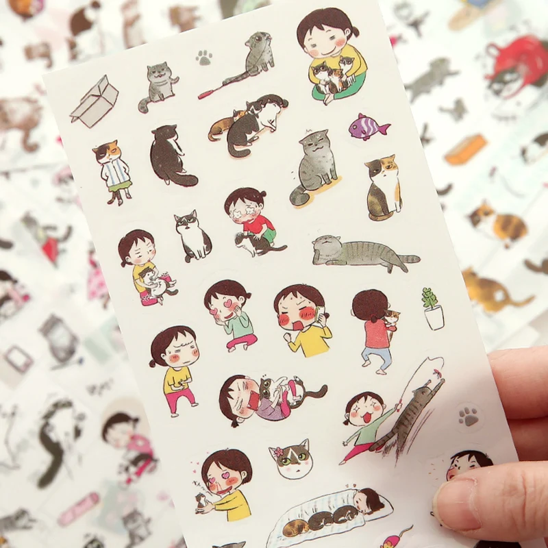 Набор из 6 листов наклейки на кожу декоративные Стикеры этикетки бумажные