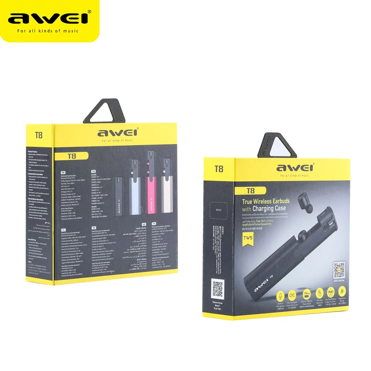 TWS Наушники AWEI T8 с микрофоном и поддержкой bluetooth 4 2|in ear earphones|bluetooth earphonewireless earphone |