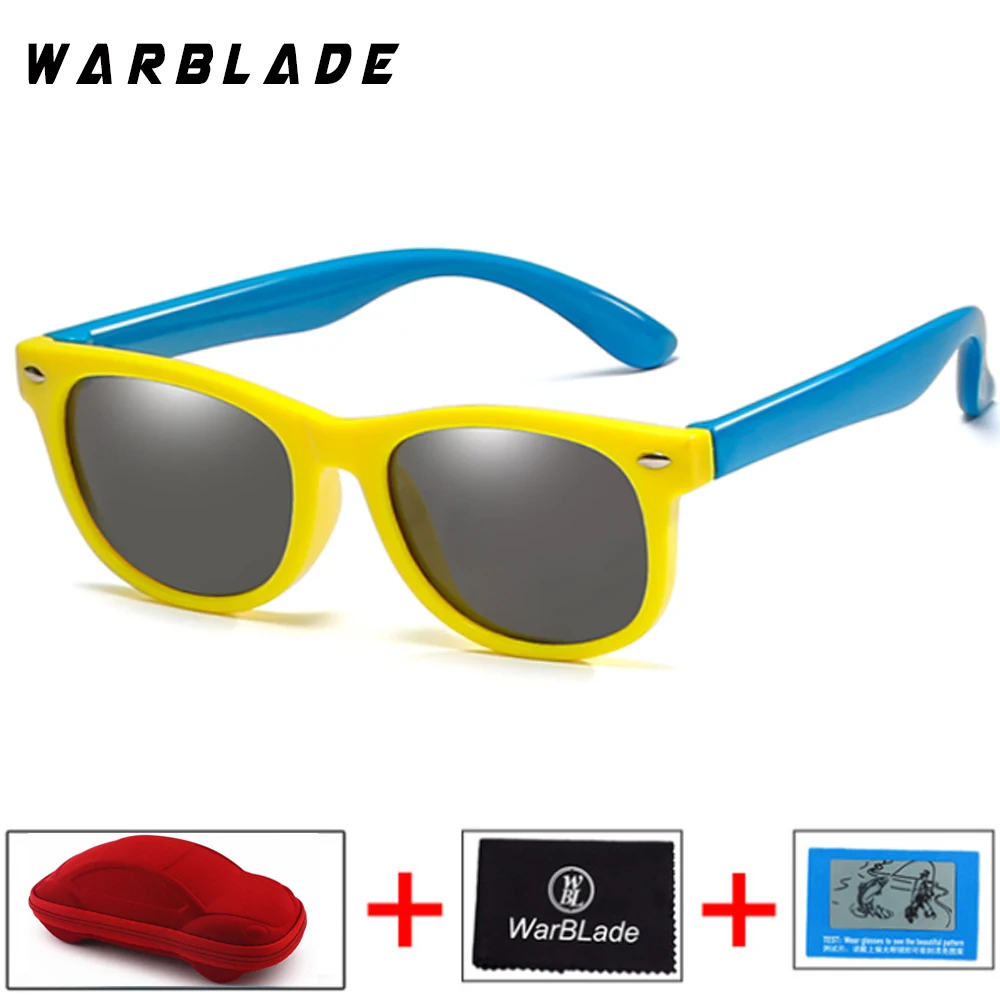 yellow blue Nodare Детские поляризованные солнцезащитные очки TR90 кошачий глаз для мальчиков и девочек солнцезащитные очки силиконовые защитные очки для UV400 очки - Цвет линз: yellow blue