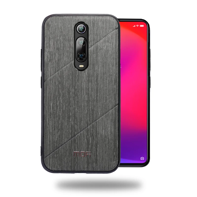 black Для xiaomi mi 9t чехол Обложка на заднюю панель из искусственной кожи силиконовый чехол в деловом стиле fundas MOFi global mi 9t pro защитный чехол s - Цвет: black