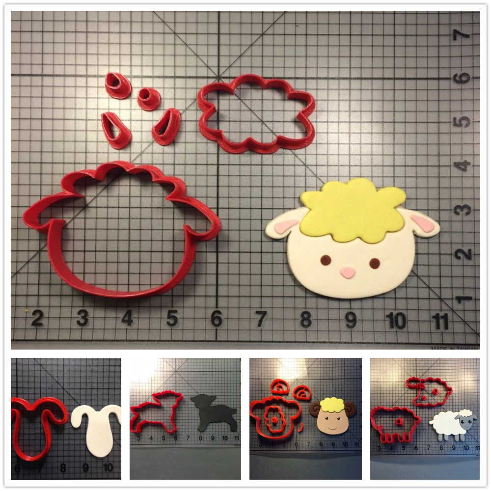 Мультфильм овец серии печенья резак набор на заказ 3D печатных помадка кекс Топ