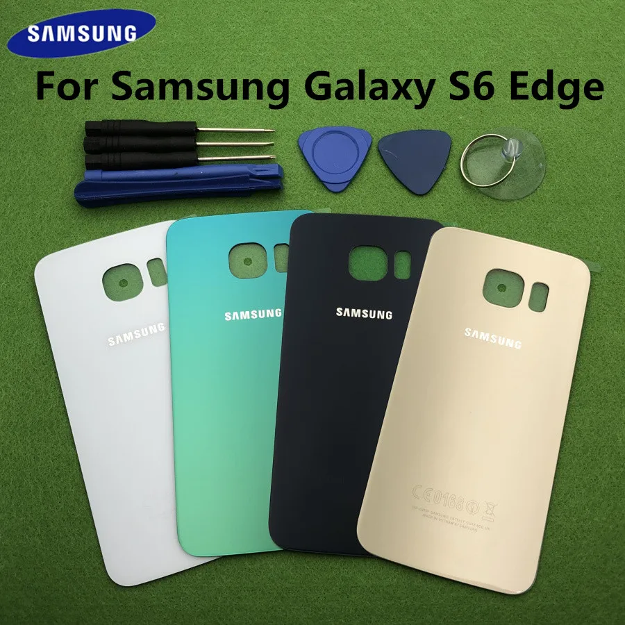 Оригинальная задняя крышка батарейного отсека стеклянная для Samsung Galaxy S6 Edge G925 G925F