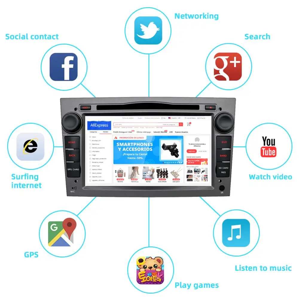 Автомагнитола 2 Din на Android 10 мультимедийная стерео система с DVD GPS Навигатором для