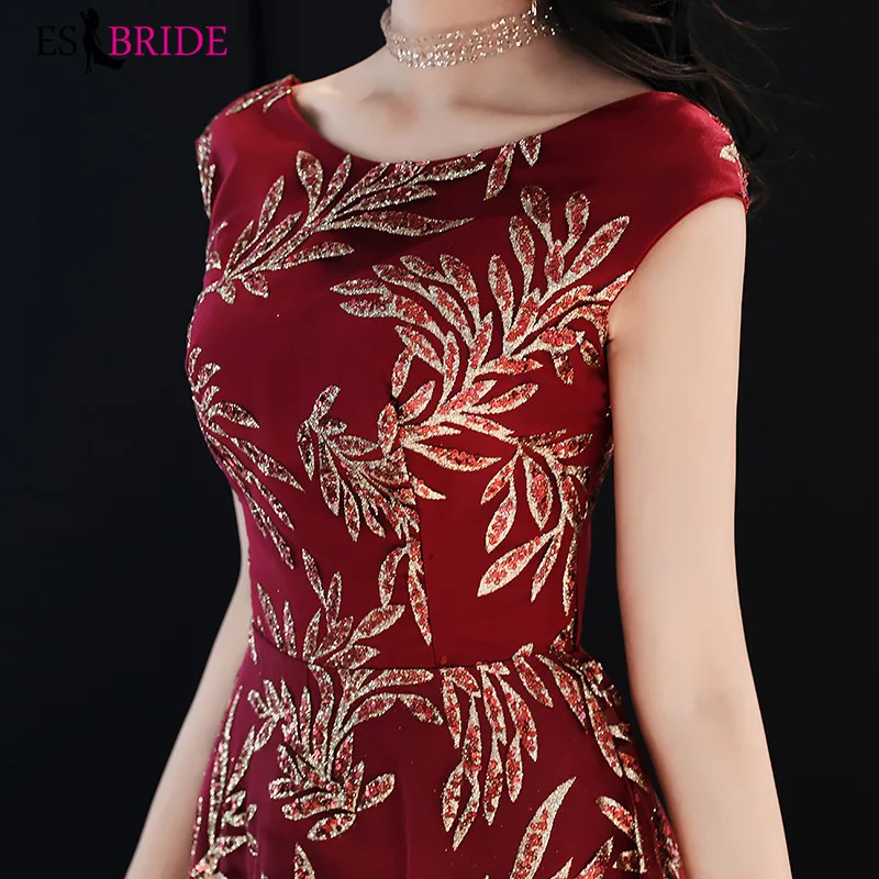Fashion Prom Dresses Red Formal Evening Dress Gold Printing Party for Women Elegant 2019 Vestidos ES1561 | Свадьбы и торжества