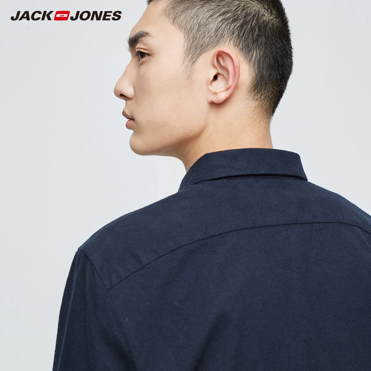 Jack Jones 2019 новые мужские рубашки Повседневная приталенная хлопковая рубашка с