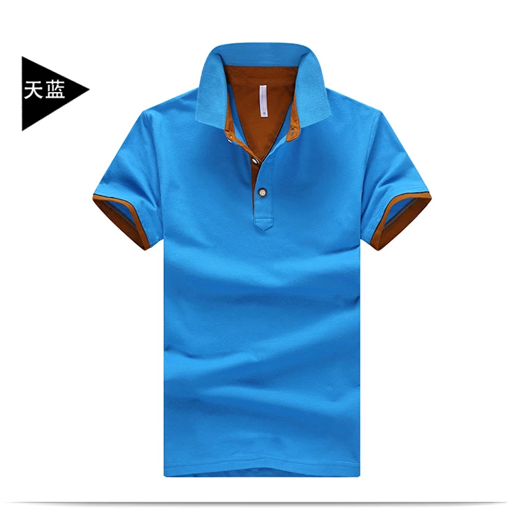 Grandwish, 95% хлопок, мужская рубашка поло с отложным воротником, 4XL, новинка, Homme Camisa, рубашки поло с коротким рукавом, PA982 - Цвет: Sky Blue