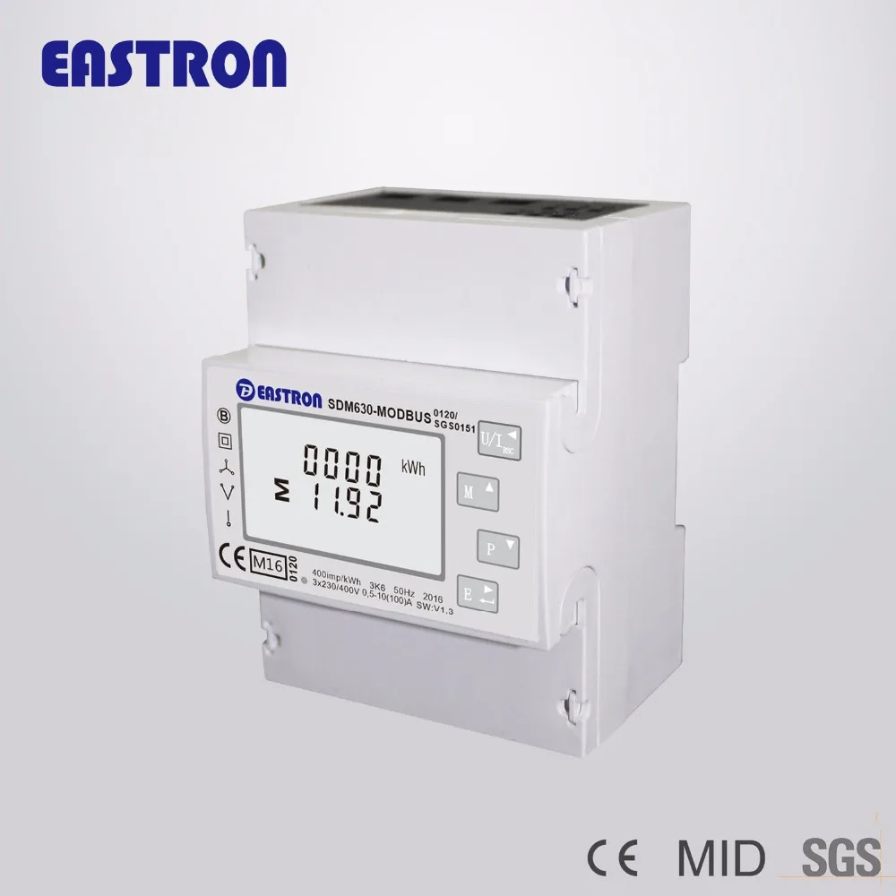 Цифровой счетчик энергии SDM630 Modbus V1 четыре модуля три фазы (10)100 А с функцией MID Din