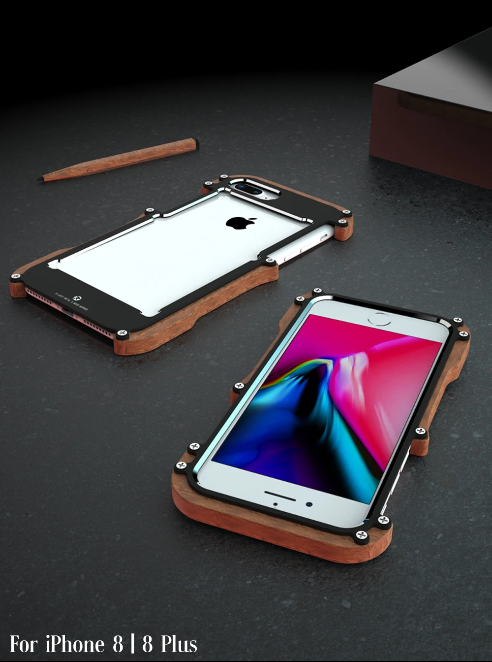 Для iPhone X 7 6 8 Plus чехол из натурального дерева для XS 5 дюйма XR 1 Max Алюминиевый