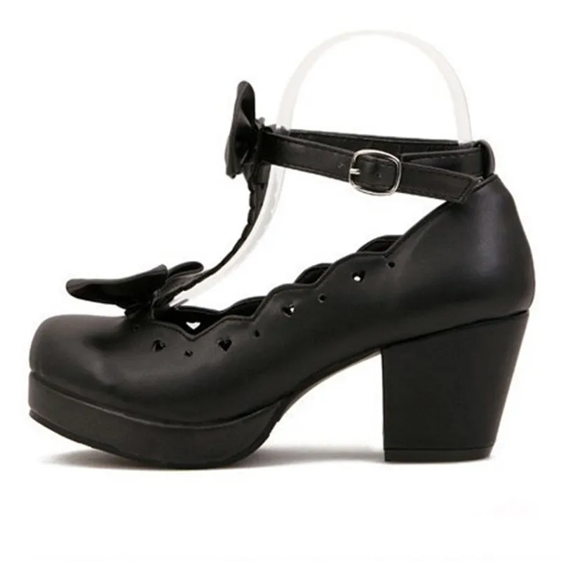 LIN KING/модные женские туфли лодочки Мэри Джейн с пряжкой милые принцессы бантом