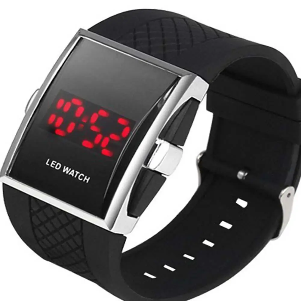 Роскошные мужские модные красные светодиодные цифровые водонепроницаемые