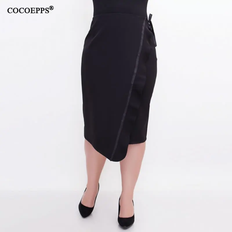 5XL 6XL 2019 размера плюс женские юбки модные повседневные оборки тонкая обёрточная