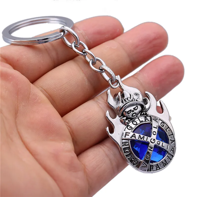 HSIC 10 шт./лот Оптовая Продажа Аниме Katekyo Hitman Reborn металлический брелок с голубым