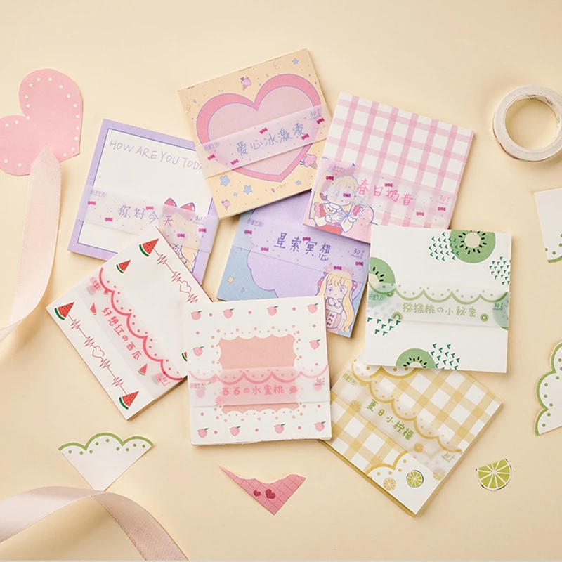 Kawaii бумага Блокнот для заметок девушка дневник DIY портативный блокнот планировщик Липкие заметки корейские канцелярские принадлежности Школьные офисные принадлежности