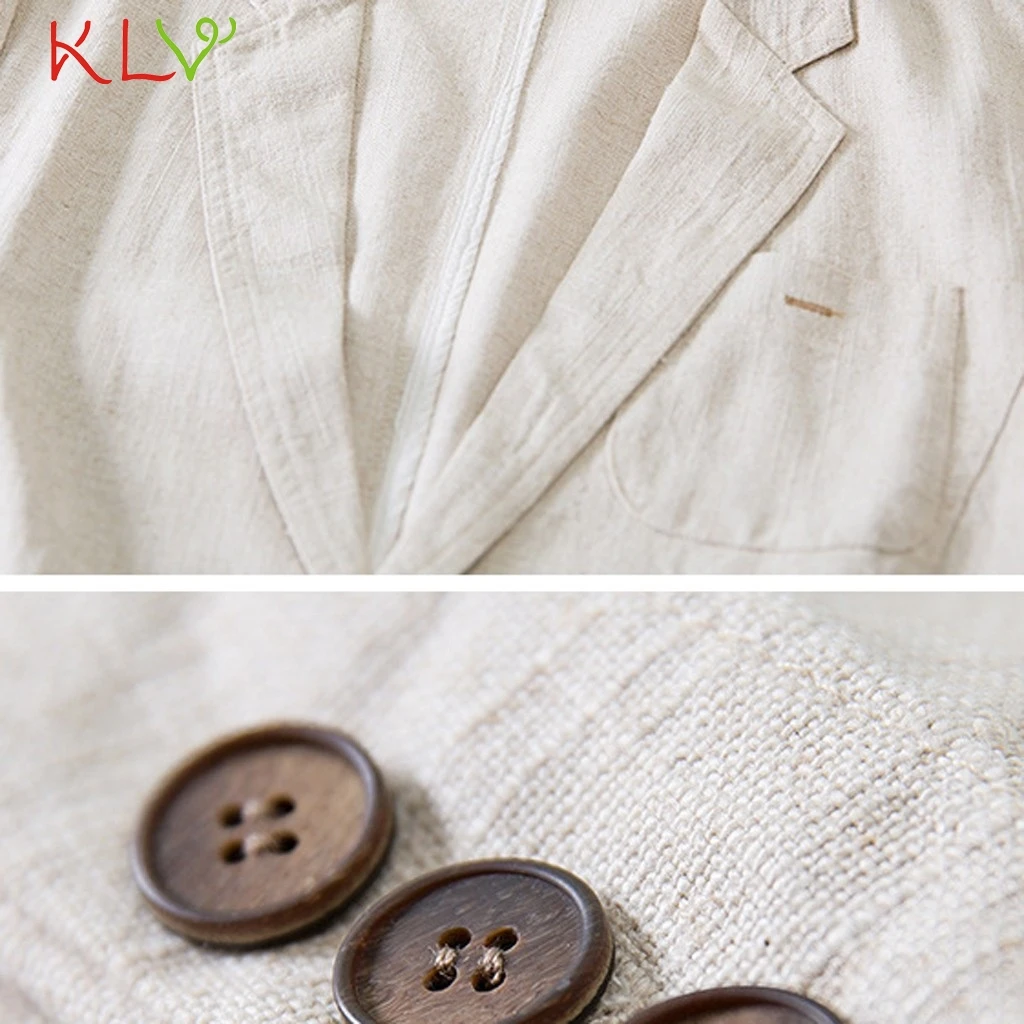 

Men Linen Jacket Suit Pocket Long Sleeve Blazer Slim Fit Summer Fall White Softshell Wind Coat Chaqueta Hombre Plus Size 19Jul
