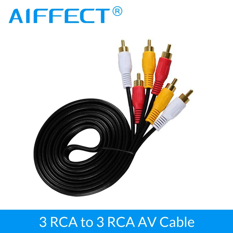 AIFFECT 1 м высокое качество 3 RCA кабель Папа-папа DVD Аудио Видео ТВ АВ позолоченный |