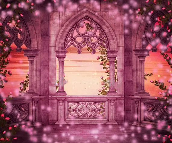 

Старый замок цветы сказка Конго колонна фоны для боке Высокое качество компьютерная печать свадебный фон