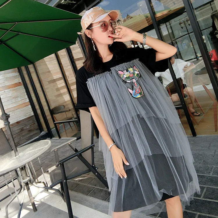 Европейская станция 2018 летнее новое платье с маленьким медведем украшенное