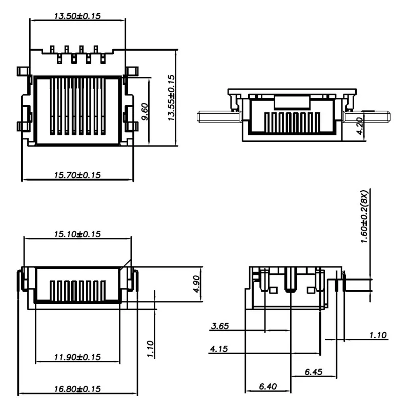 5 шт./лот Разъем LAN RJ45 разъем для HP Pavilion Sleekbook 15 14-B060BR 14-B065BR Dell Inspiron 11 3000 3138 14 5000 5439 |