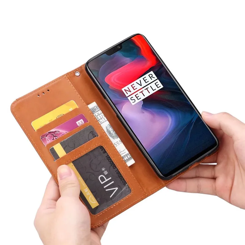 For Oneplus 6 6T 7 7T Luxury High Quality Wallet With Card Slot Magnetic Flip Cover Leather Case One Plus 8 Pro Phone Cases|case for sony xperia|case