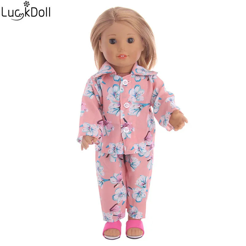 LUCKDOLL высокое качество Pajamats подходит 18 дюймов Американский 43 см Кукла одежда аксессуары, игрушки для девочек, поколение, подарок на день рождения