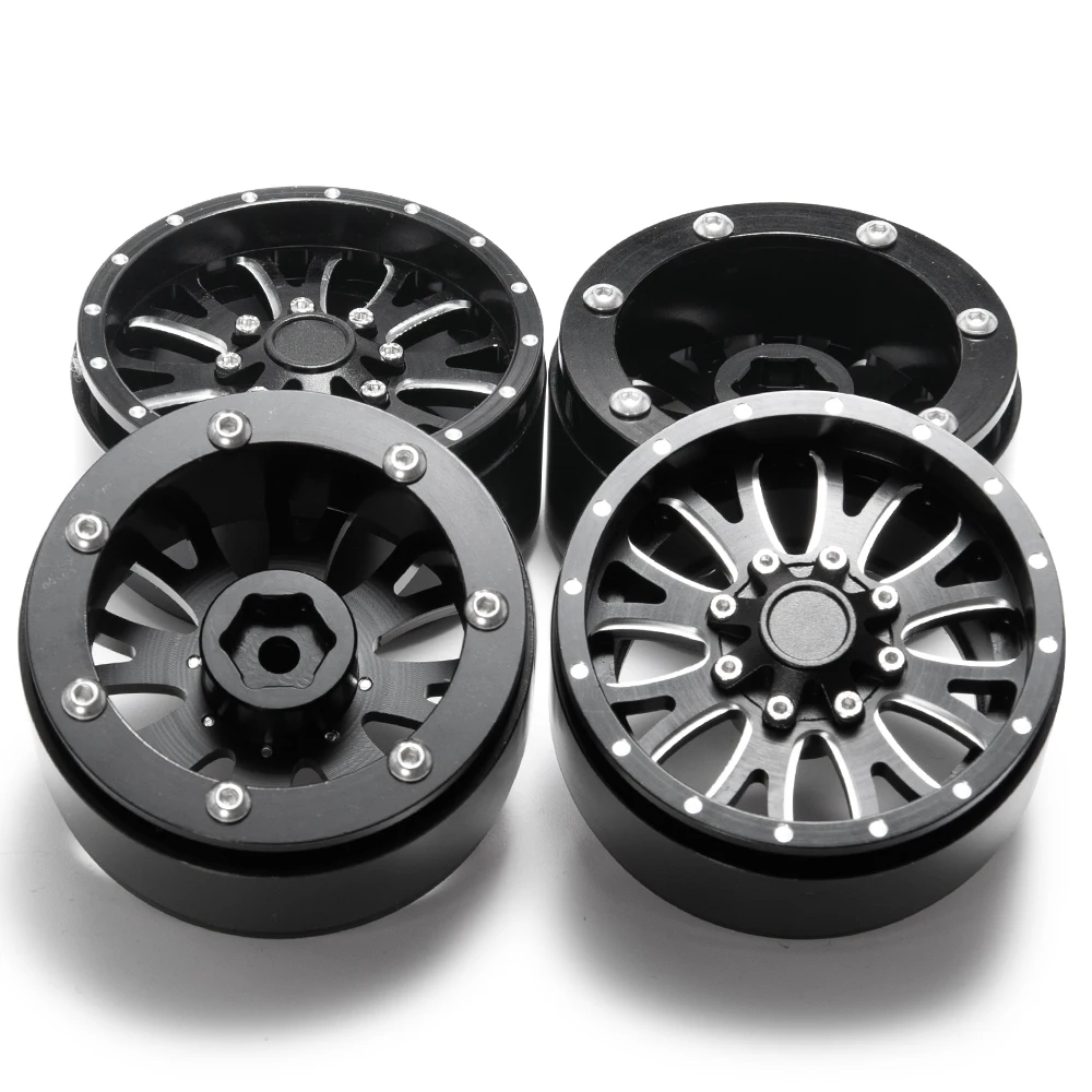 AXSPEED сплав Beadlock 2 дюймовые колесные диски черный #22 для 1/10 Axial Wraith 90018 RC Car