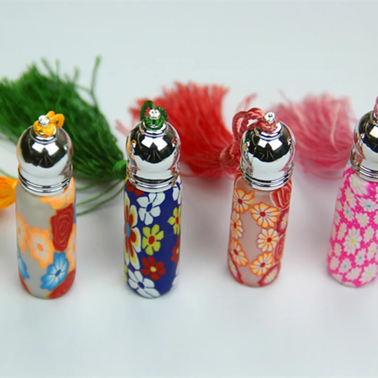 

Free shipping 30pcs/lot 6ml roll on perfume bottles polymer clay bottle refillable small perfume essential oil glass bottle