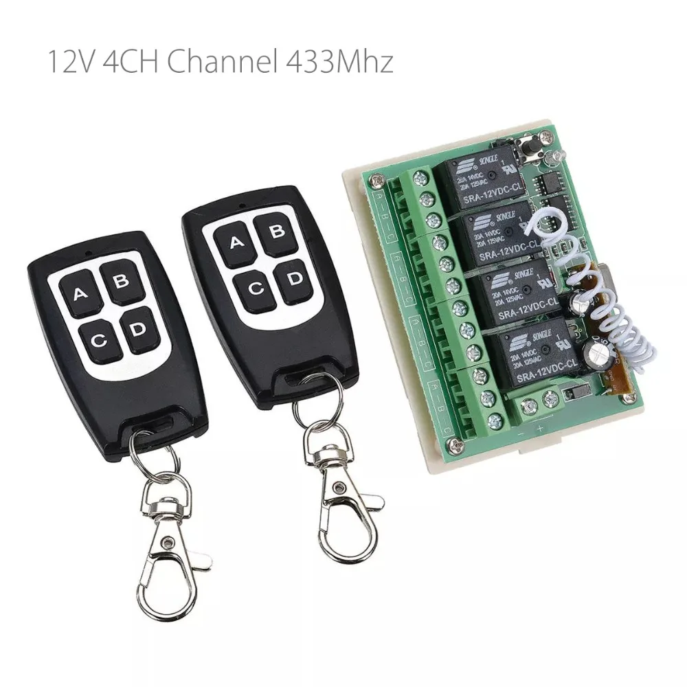 12V 4CH канал 433 МГц Беспроводной дистанционного Управление переключатель