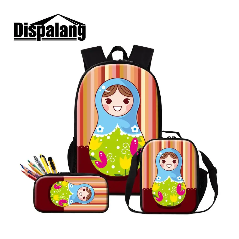 Дропшиппинг без минимального заказа русские куклы печать школьные сумки девушки красивый рюкзак сумка на плечо; коробка для ланча дети пен...