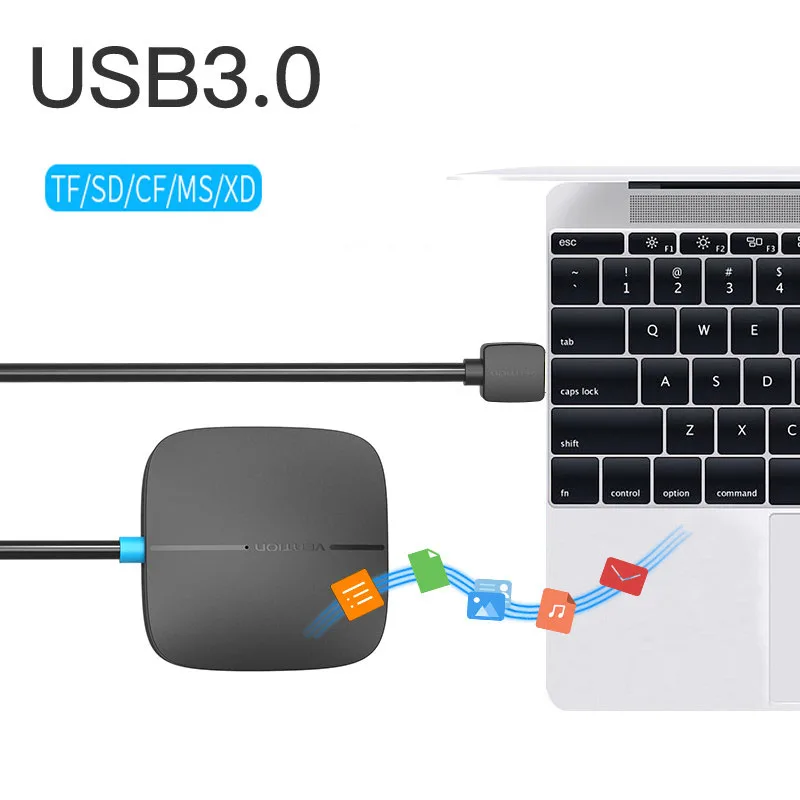 Vention устройство для чтения карт SD все в одном USB 3,0 50 см Micro SD TF мульти-устройство для чтения карт памяти Поддержка 256 ГБ для ноутбука Macbook
