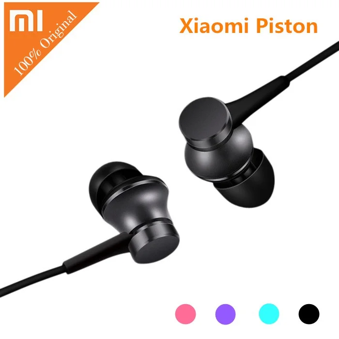 Оригинальный Xiaomi наушники Piston розового и голубого цвета басовые Базовая версия