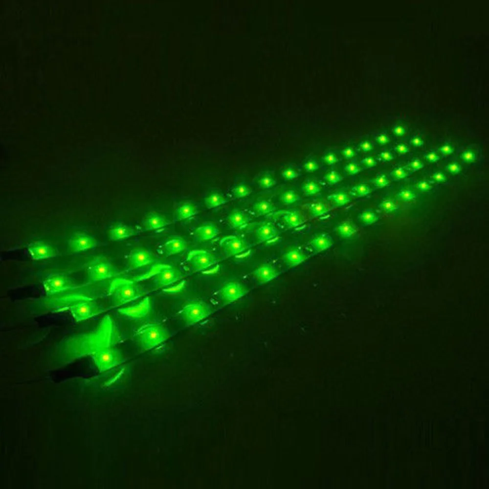 Green 2 шт. светодиодный SMD3528 водонепроницаемый гибкий 30 см красный зеленый синий белый теплый белый супер яркий автомобиль Стайлинг Декор наклейки на лампу - Испускаемый цвет: Green
