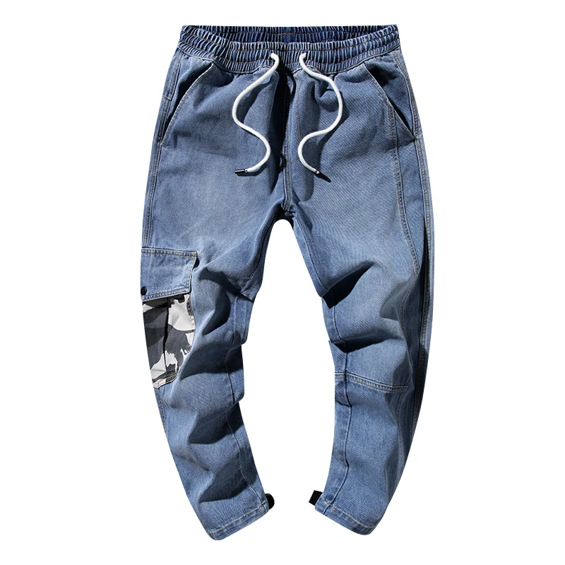 Новые модные мужские джинсы High Street Nine Points джинсовые широкие брюки с несколькими