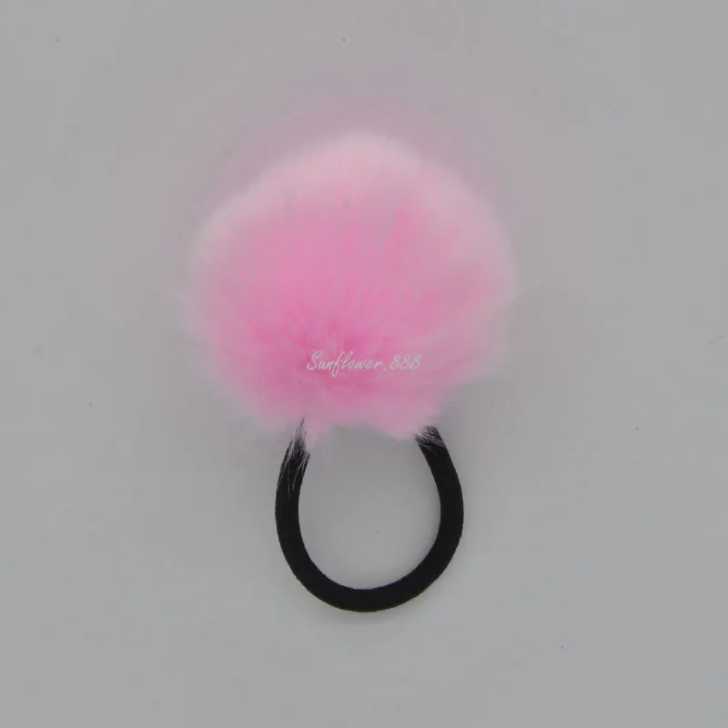 Girls Woman 6cm Pompom Ball Hairband Hair Rope Kids Adults Rubber Band Ponytail Holder Wedding Party Halloween Christmas|hair accessories|party hair