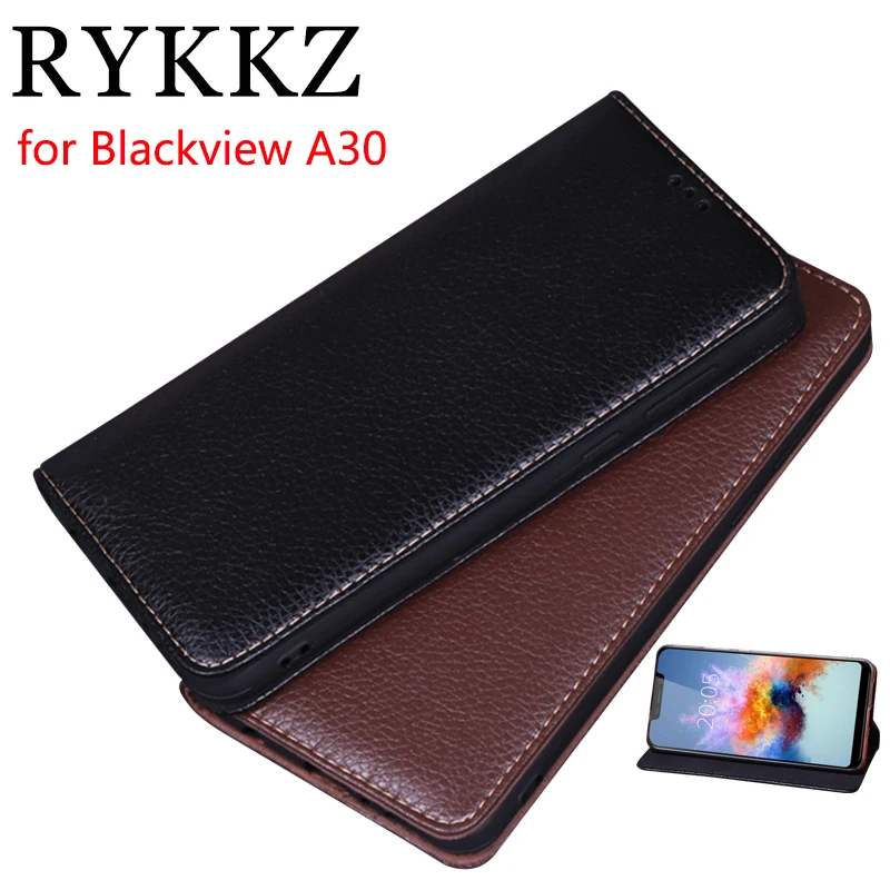 RYKKZ Роскошный кожаный чехол с откидной крышкой на магните для Blackview A30 5