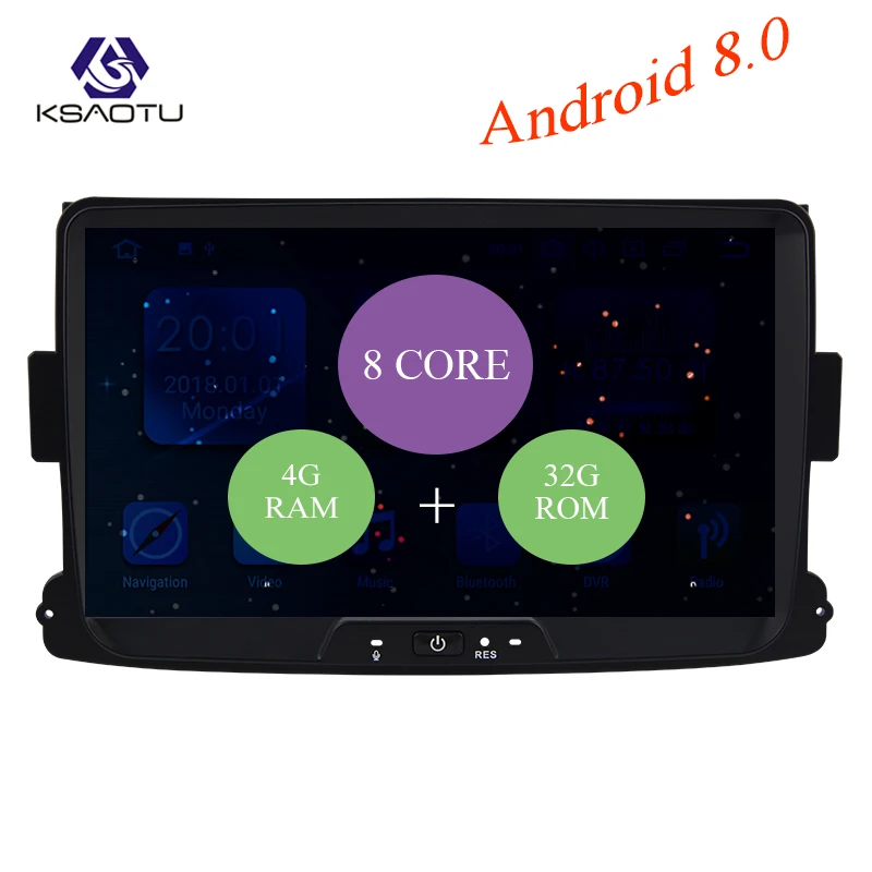 KSAOTU 7 &quotDAB + 4G Android 8 0 автомобильный DVD плеер SD GPS для Renault Dacia Duster Logan Sandero Dokker