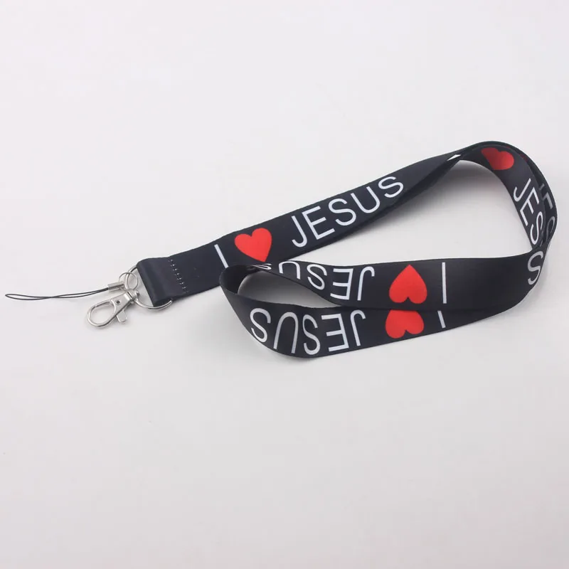 I LOVE JESUS Lanyard бейдж ID Держатели спортивные ремешки на шею для мобильного телефона