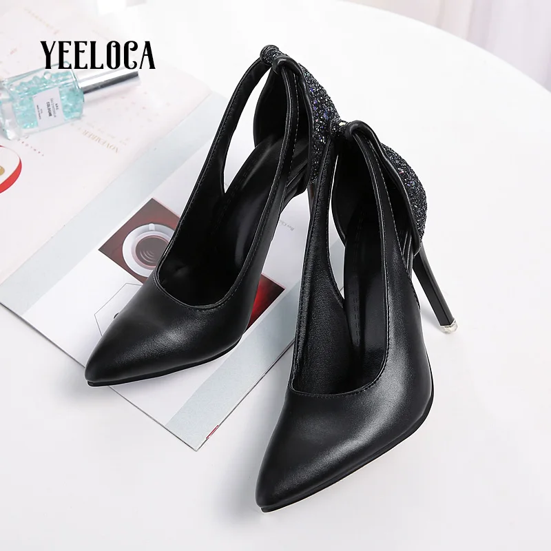 

YEELOCA 2019 summer pumps women shoes super high heels woman thin heels slip on fashion spring autumn office black ladies shoes