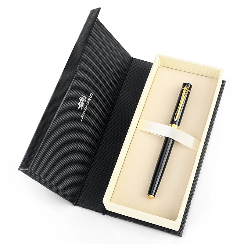 Jinhao оригинальный черный кожаный бумажный авторучка коробка Роскошный чехол