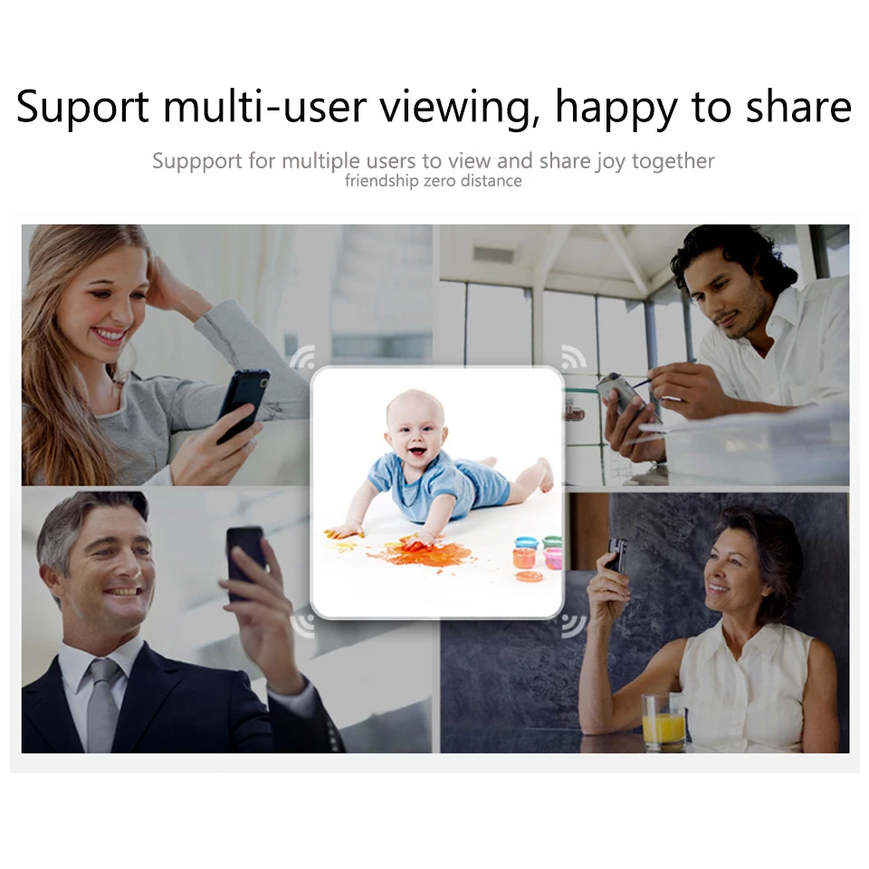 OUERTECH Двусторонняя аудиосвязь с ночным видением 720P беспроводная Поворотная умная