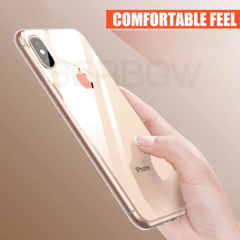 Ультратонкий Прозрачный мягкий чехол из ТПУ для iPhone X, XR, XS, Max, 5, 5S, SE, прозрачный силиконовый чехол для iPhone 8, 7, 6, 6S Plus, чехол s