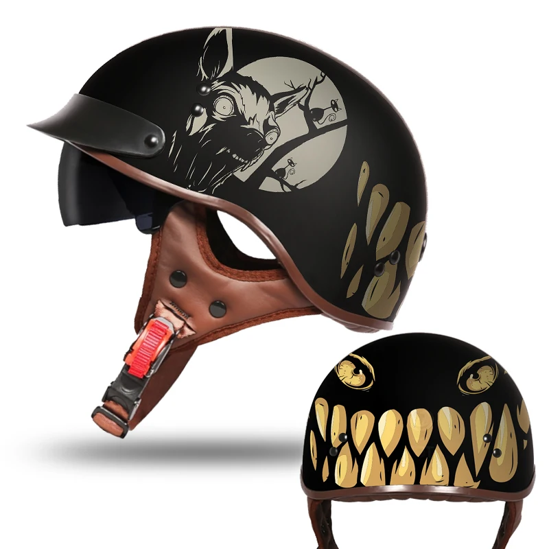 Мотоциклетный шлем АИС ретро мотоциклетный Ретро стиль немецкий для скутера