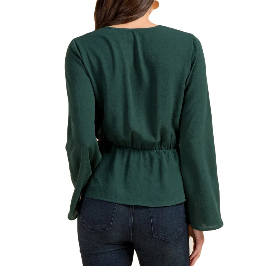 Женская шифоновая блузка с длинным рукавом и V образным вырезом| |