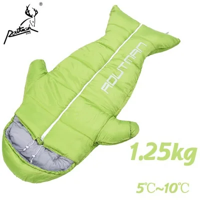 1250g light green Сверхлегкий спальный мешок, детский спальный мешок для кемпинга, детский спальный мешок для кемпинга, Вакуумная кровать, аксессуары для кемпинга 1,0/1,25 кг - Цвет: 1250g light green