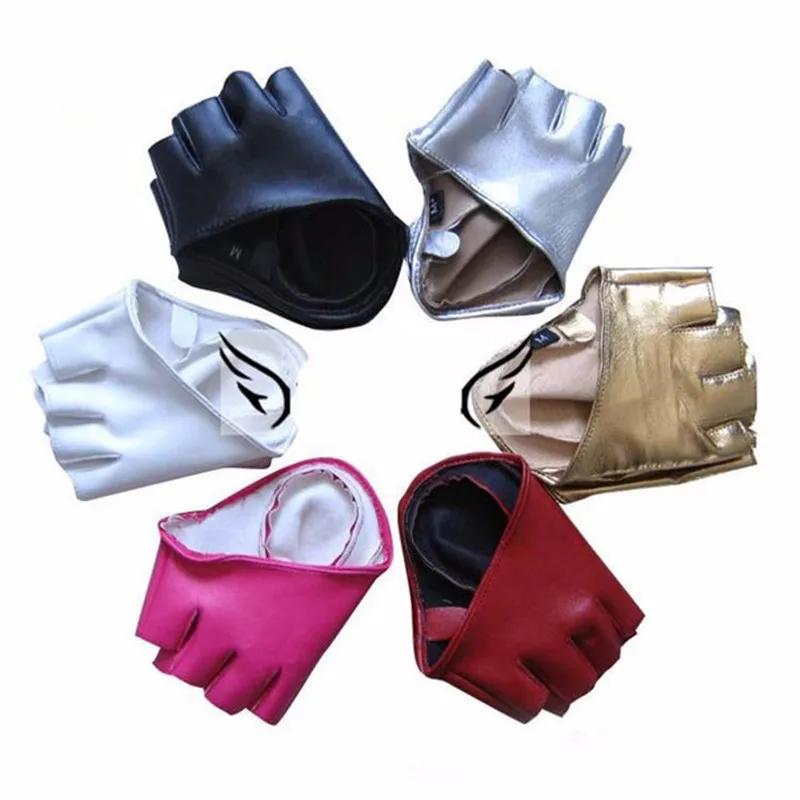 Режим Frauen PU-lederne панк Halb ладони палец вождения дакнинг anzeigen Handschuhe Y8